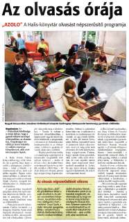 Zalai Hírlap 2010 06 22 143sz 11old - Az olvasás órája.jpg Zalai Hírlap 2010 06 22 143sz 11old - Az olvasás órája.jpg